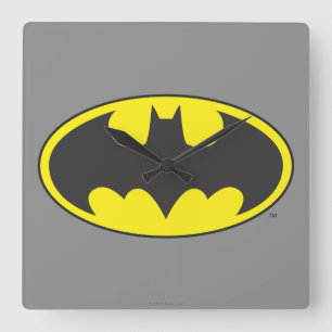 Batman Symbol Fladdermus Oval Logotyp Fyrkantig Klocka