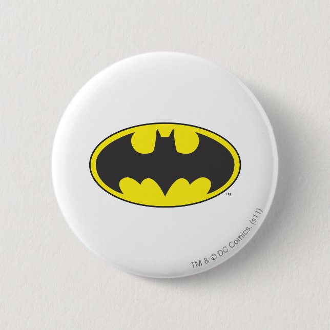 Batman Symbol | Fladdermus Oval Logotyp Knapp (Framsida)