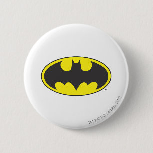 Batman Symbol Fladdermus Oval Logotyp Knapp