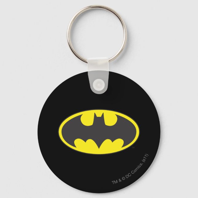 Batman Symbol | Fladdermus Oval Logotyp Nyckelring (Framsida)