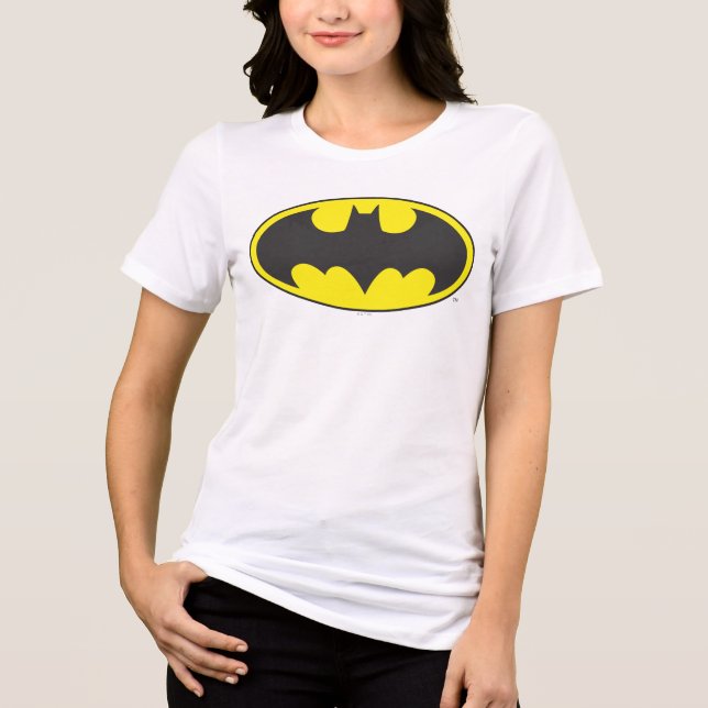 Batman Symbol | Fladdermus Oval Logotyp T Shirt (Framsida)
