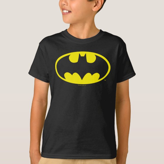 Batman Symbol | Fladdermus Oval Logotyp T Shirt (Framsida)