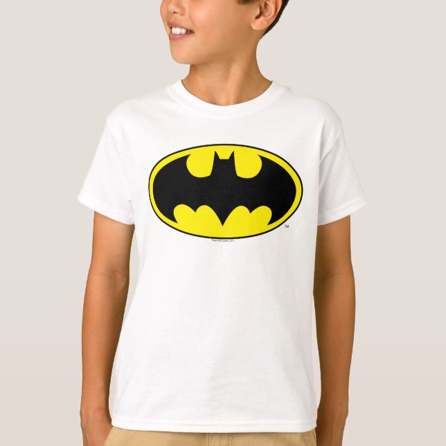 Batman Symbol | Fladdermus Oval Logotyp T Shirt (Framsida)