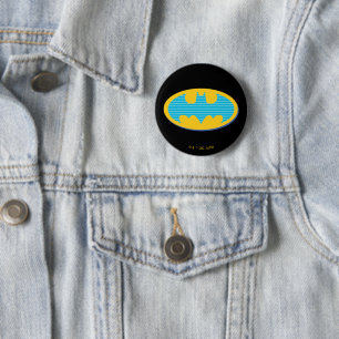 Batman Symbol för cyan Rand Knapp