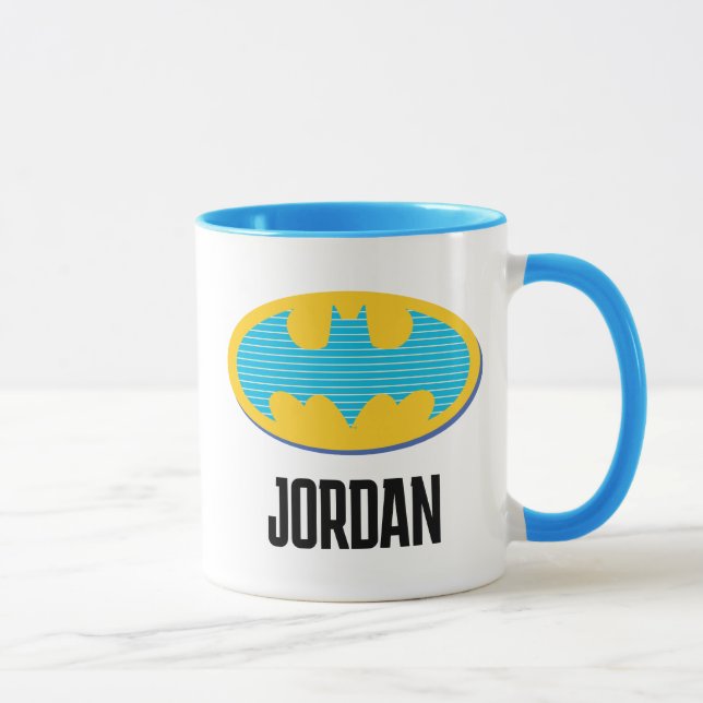 Batman | Symbol för cyan Rand Mugg (Höger)