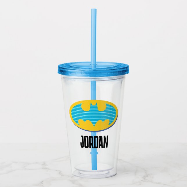 Batman | Symbol för cyan Rand Take Away Mugg (Framsida)
