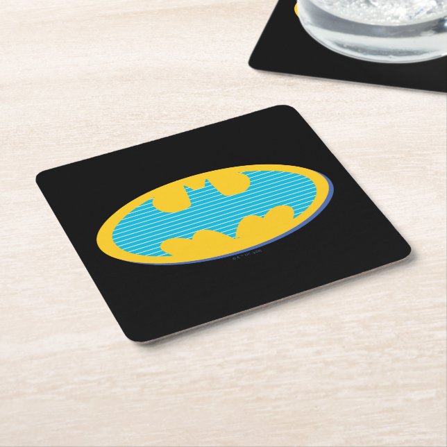 Batman | Symbol för cyan Rand Underlägg Papper Kvadrat (Vinklad)