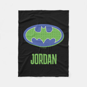 Batman Symbol för Lila och Grönt Fleecefilt
