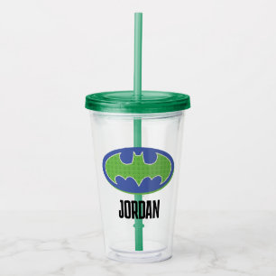 Batman Symbol för Lila och Grönt Take Away Mugg