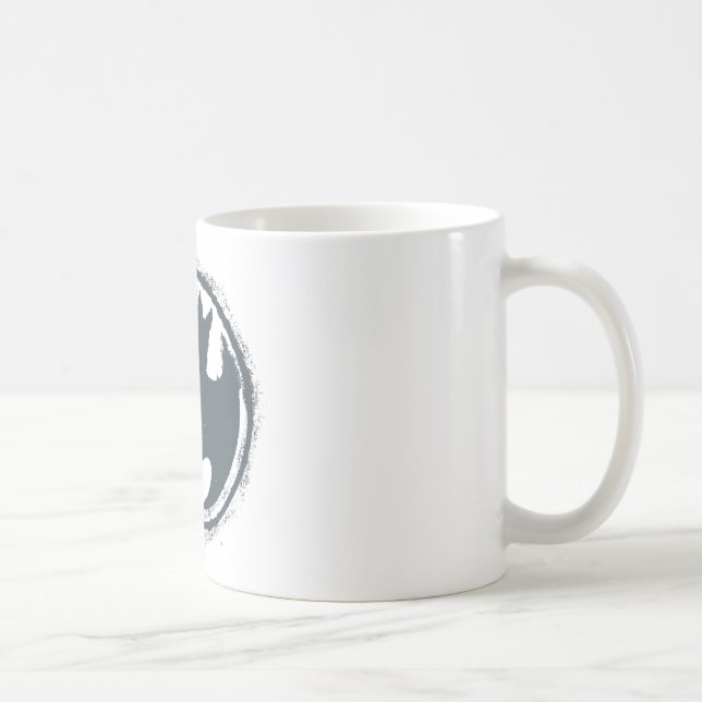 Batman Symbol | Grått Grunge-Logotyp Kaffemugg (Höger)