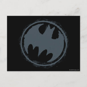 Batman Symbol Grått Grunge-Logotyp Vykort