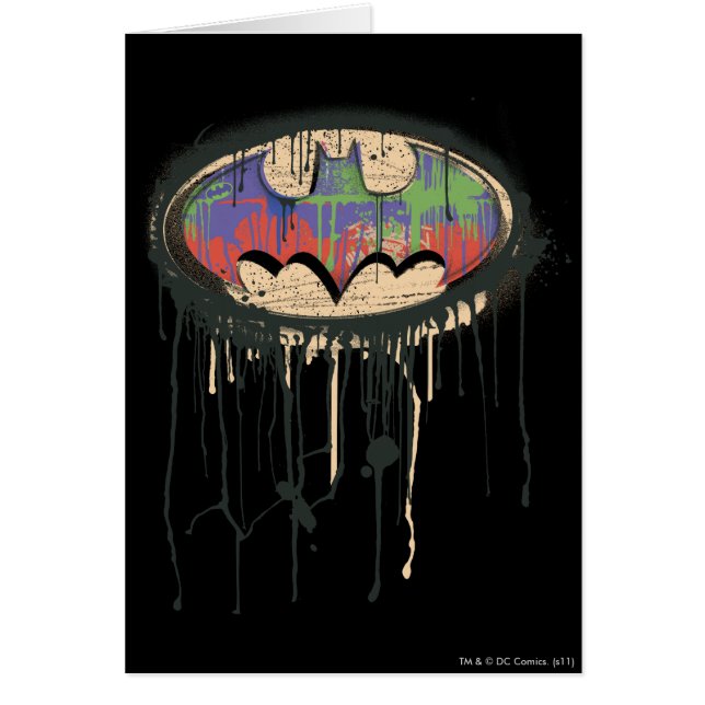 Batman Symbol | Grönt Lila Red Logotyp Hälsningskort (Framsidan)