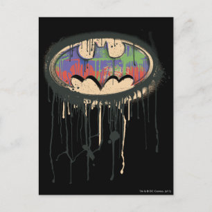 Batman Symbol   Grönt Lila Red Logotyp Vykort