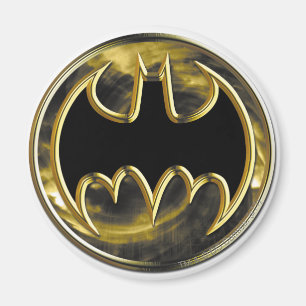 Batman Symbol Guld Logotyp Magnet
