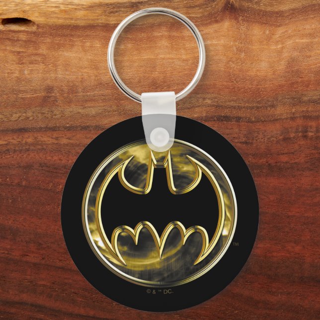 Batman Symbol | GULD LOGOTYP Nyckelring (Framsida)