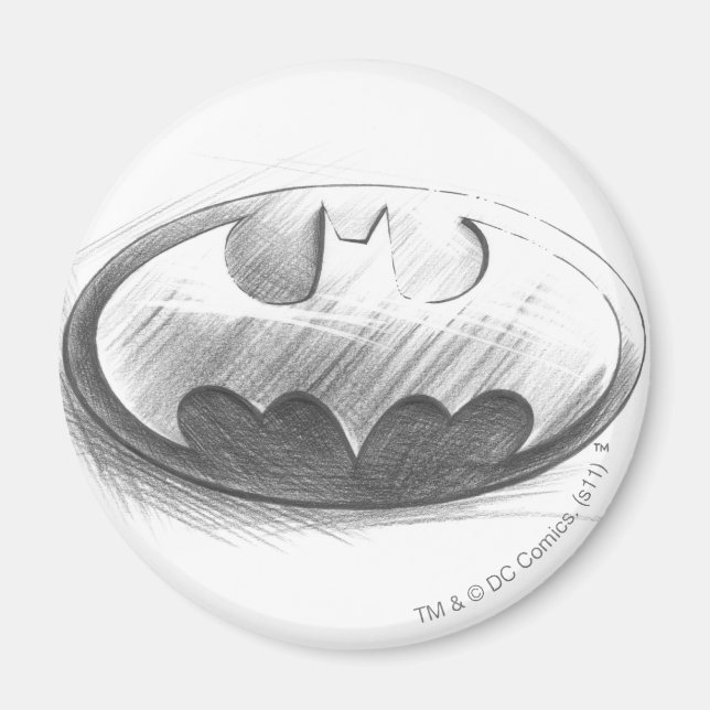 Batman Symbol | Insignia Teckning Logotyp Magnet (Framsidan)