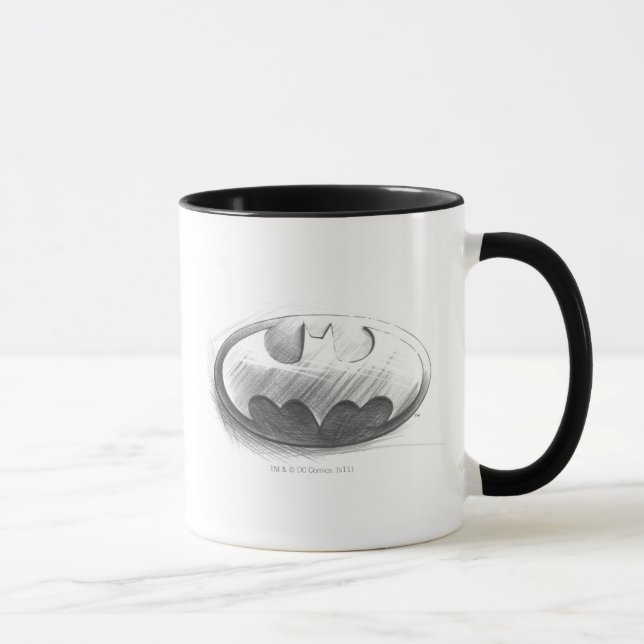 Batman Symbol | Insignia Teckning Logotyp Mugg (Höger)