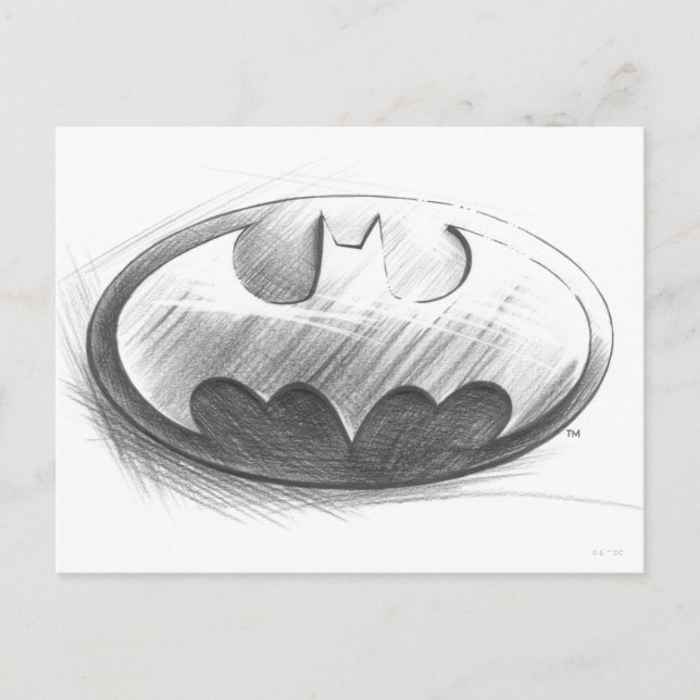 Batman Symbol | Insignia Teckning Logotyp Vykort (Framsida)