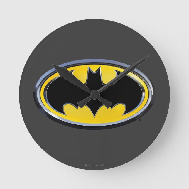 Batman Symbol | Klassisk Logotyp Rund Klocka (Framsida)