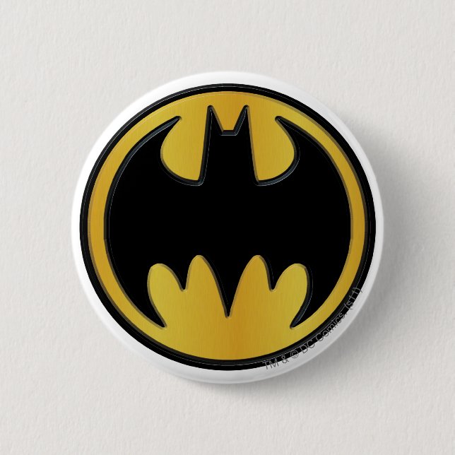 Batman Symbol | Klassisk rundad Logotyp Knapp (Framsida)