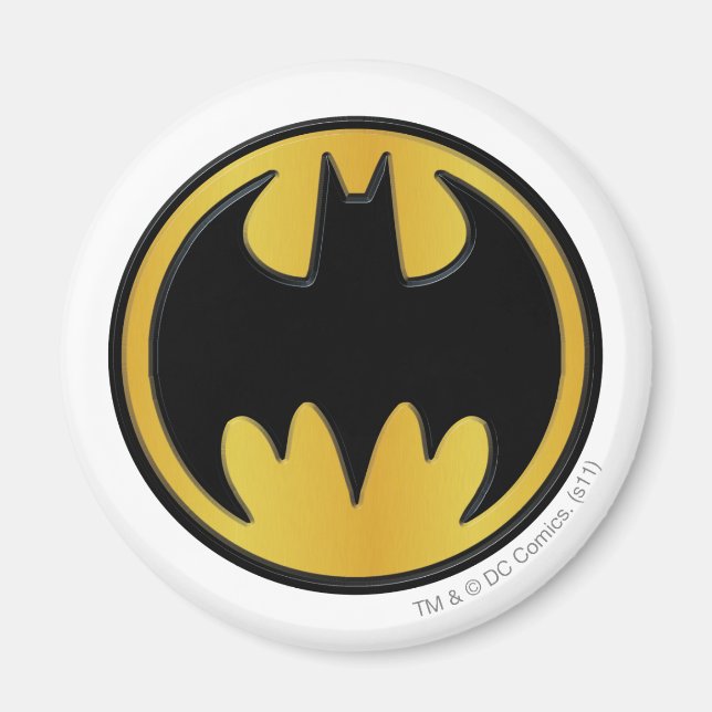 Batman Symbol | Klassisk rundad Logotyp Magnet (Framsidan)