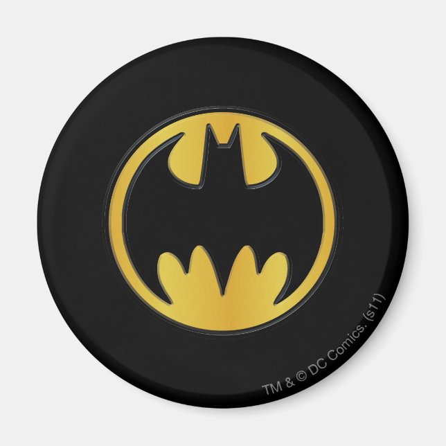Batman Symbol | Klassisk rundad Logotyp Magnet (Framsidan)
