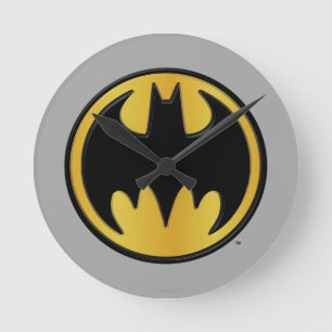 Batman Symbol Klassisk rundad Logotyp Rund Klocka