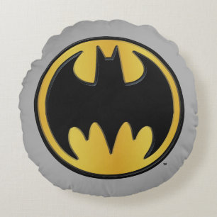 Batman Symbol   Klassisk rundad Logotyp Rund Kudde