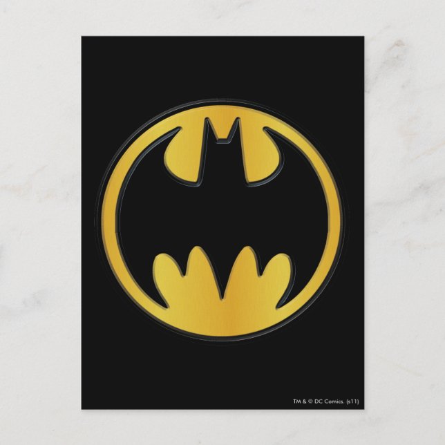 Batman Symbol | Klassisk rundad Logotyp Vykort (Framsida)