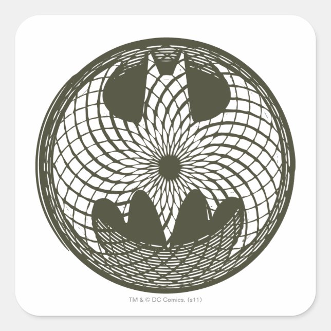 Batman Symbol | Logotyp av nollcirkel Fyrkantigt Klistermärke (Framsida)