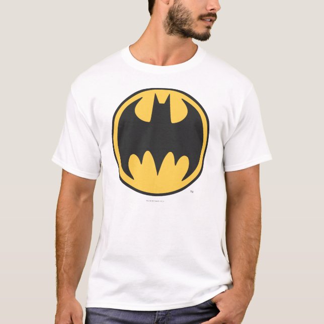 Batman Symbol | Logotyp för Gult av Mörk Circle T-shirt (Framsida)