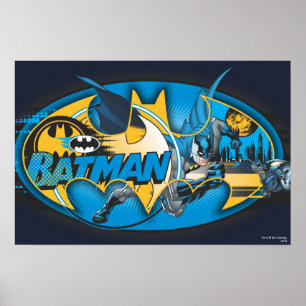Batman Symbol Logotyp för klassiskt kollage Poster