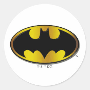 Batman Symbol Logotyp för ovalövertoning Runt Klistermärke