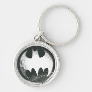 Batman Symbol Logotyp för sprejsymbol Rund Silverfärgad Nyckelring