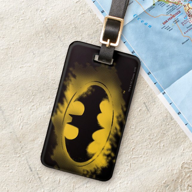 Batman Symbol | Logotyp för svart och Gult Bagagebricka (Luggage tag by map)