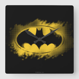 Batman Symbol Logotyp för svart och Gult Fyrkantig Klocka