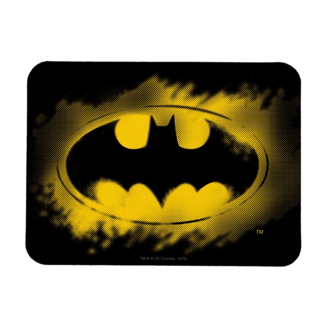 Batman Symbol | Logotyp för svart och Gult Magnet (Horisontell)