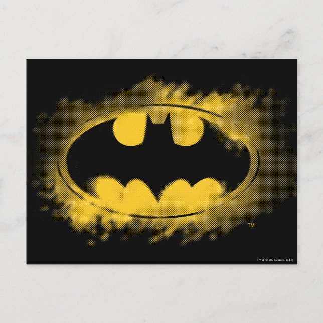 Batman Symbol | Logotyp för svart och Gult Vykort (Framsida)