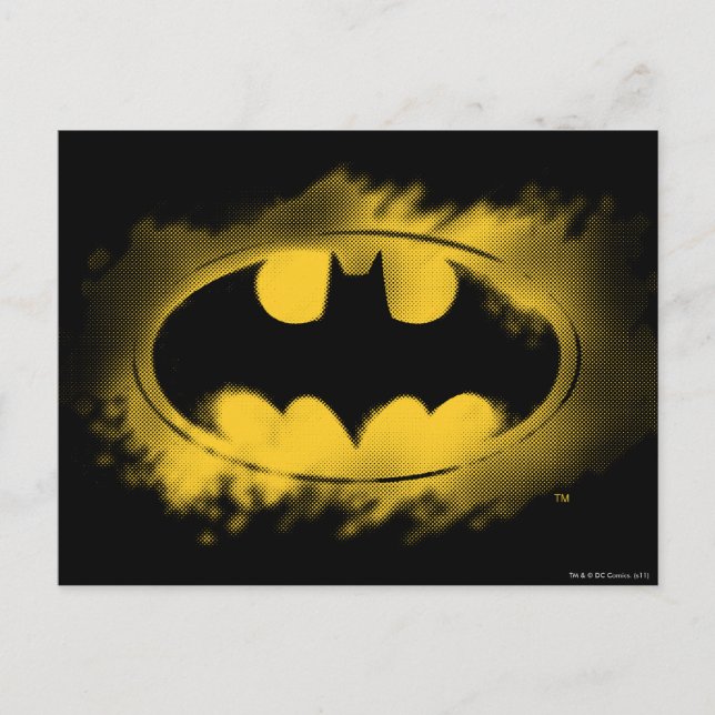 Batman Symbol | Logotyp för svart och Gult Vykort (Framsida)