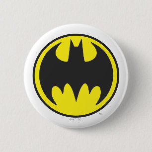 Batman Symbol   Logotyp i Fladdermus-cirkeln Knapp