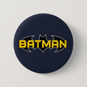 Batman Symbol   Name Yellow & Black Logo Knapp