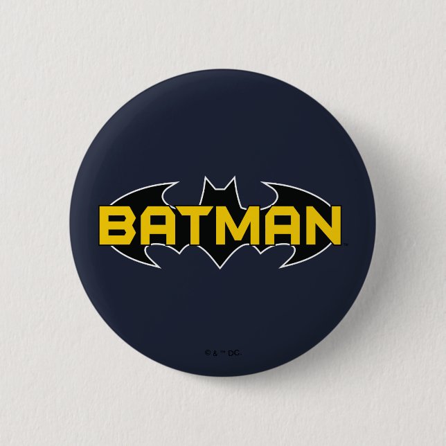 Batman Symbol | Name Yellow & Black Logo Knapp (Framsida)