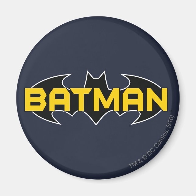 Batman Symbol | Name Yellow & Black Logo Magnet (Framsidan)