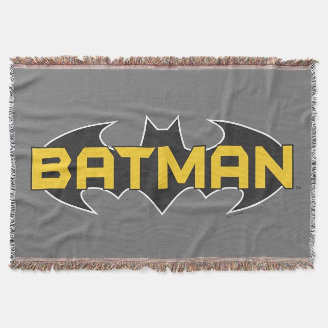 Batman Symbol | Namn Gult och svart Logotyp Filt (Framsidan)