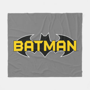 Batman Symbol Namn Gult och svart Logotyp Fleecefilt