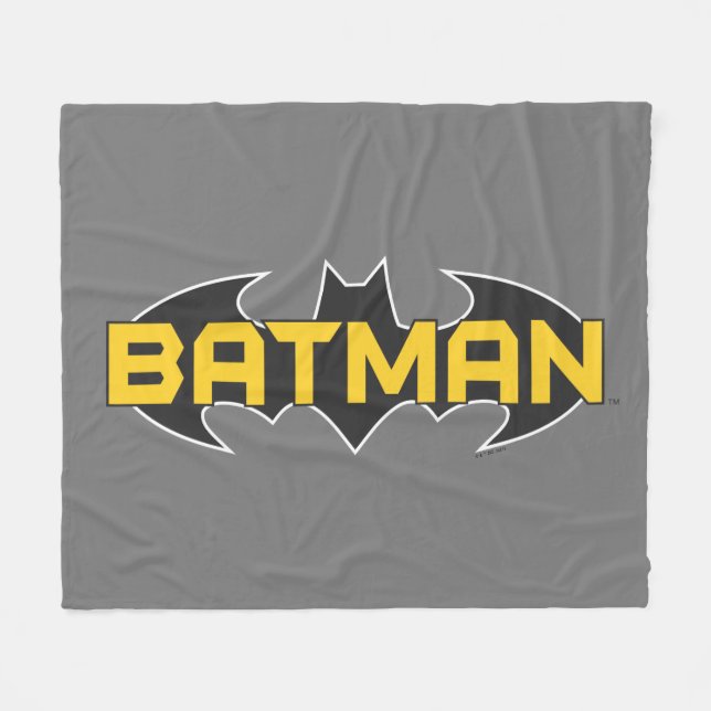 Batman Symbol | Namn Gult och svart Logotyp Fleecefilt (Framsidan (Horisontell))