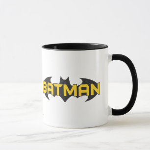 Batman Symbol Namn Gult och svart Logotyp Mugg