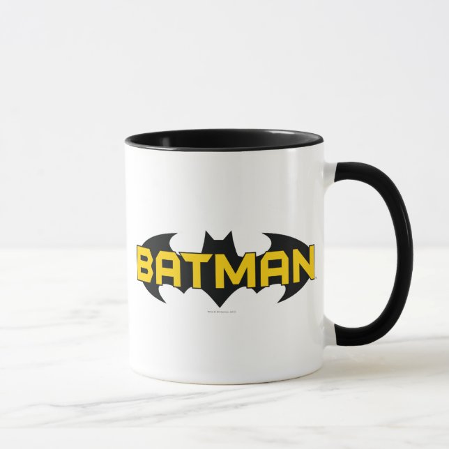 Batman Symbol | Namn Gult och svart Logotyp Mugg (Höger)