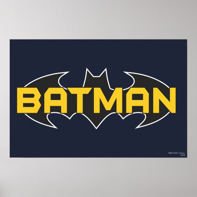 Batman Symbol | Namn Gult och svart Logotyp Poster (Framsidan)