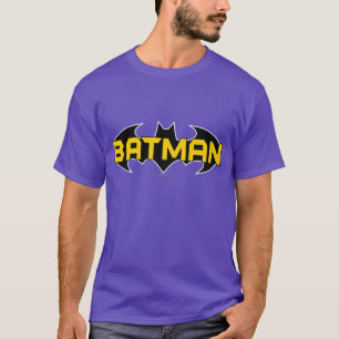 Batman Symbol Namn Gult och svart Logotyp Tee Shirt
